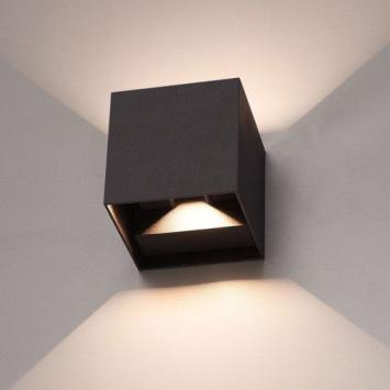 Moderne LED Wandlamp Kubus Zwart 6 Watt Dimbaar - 2700K