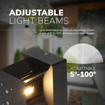 LED Wandlamp Blocco - 2700K - 6 Watt - Zwart - Kubus - Dimbaar - IP54