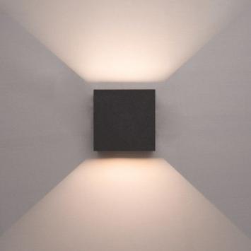 LED Wandlamp Blocco - 2700K - 6 Watt - Zwart - Kubus - Dimbaar - IP54