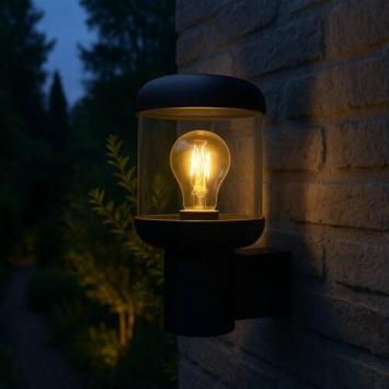 LED Buitenlamp - Wandlamp Luciana - Dimbaar - PIR Sensor - vervangbare E27 lamp - IP54