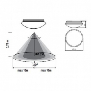 Led plafondlamp met bewegingssensor - 10W - 4000k - IP40 - 580 Lm
