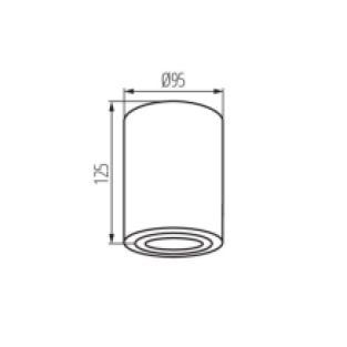 Opbouwspot rond - Bord1 - Zwart - Kantelbaar - Ø95x125mm