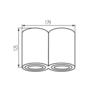 Opbouwspot dubbel rond Bord2 - Wit - Kantelbaar - 179x125mm