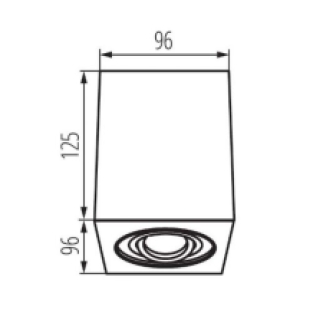 Opbouwspot vierkant - Gord1 - Wit - Kantelbaar - 96x96x125mm