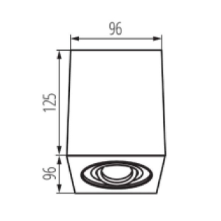 Opbouwspot vierkant - Gord1 - Zwart - Kantelbaar - 96x96x125mm