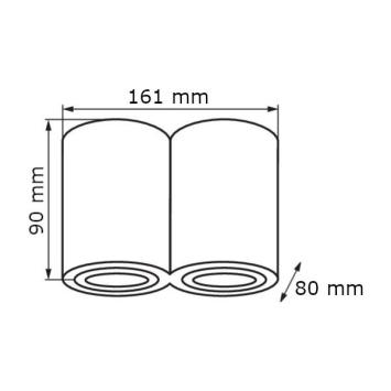 Opbouwspot Torino Dubbel  Rond - Wit - Kantelbaar