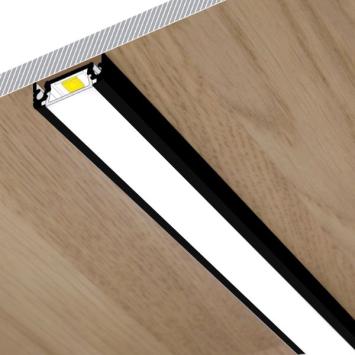 Aluminium Profiel Zwart voor Ledstrip 230V 10 cm - Opbouw 20 x 8 mm - Surface 10