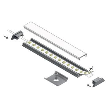 Buigbaar Aluminium Profiel Zwart voor 230V Ledstrip 10 cm - Arc 12 - 20x3,3mm - 1 meter