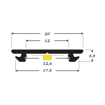 Buigbaar Aluminium Profiel Zwart voor 230V Ledstrip 10 cm - Arc 12 - 20x3,3mm - 1 meter