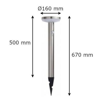 LED Solar Tuinlamp Spike 2 Rond - 50 cm - PIR Sensor - 3000K - 600 Lm