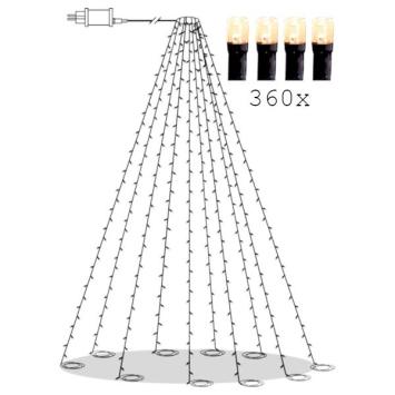 LED Kerstverlichting Vlaggenmast 7 meter - 360 leds - extra warmwit