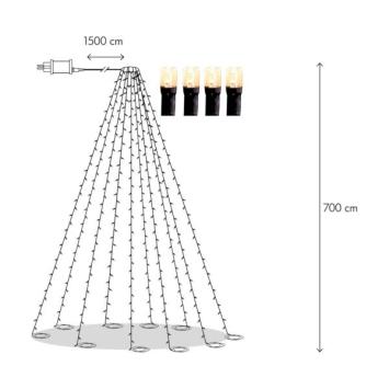 LED Kerstverlichting Vlaggenmast 7 meter - 360 leds - extra warmwit