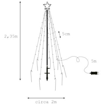 LED Buiten Kerstboom 235 cm - 420 leds - grondspies 