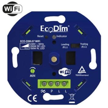 LED EcoDim Inbouwdimmer Wifi - Universeel - 250 Watt - Druk/Draai