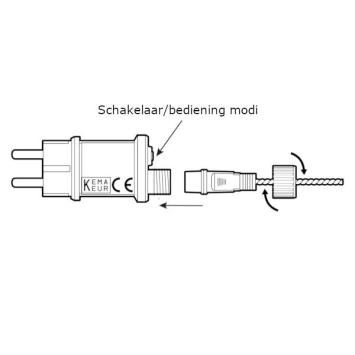 LED Lichtsnoer met koperdraad - 8 meter - 10 bollen - IP44 - 8 modes