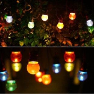 Led Kerstverlichting - Lichtsnoer 6 Watt - 10 gekleurde bollen - 8 meter - IP44 