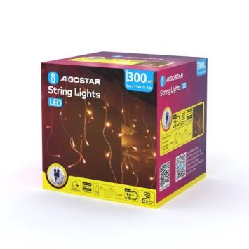 LED Kerstverlichting IJspegels - 15 meter - 300 Leds - 75 strengen (40 cm) - Warm Wit 2700K - IP44