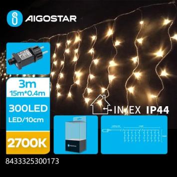 LED Kerstverlichting IJspegels - 15 meter - 300 Leds - 75 strengen (40 cm) - Warm Wit 2700K - IP44