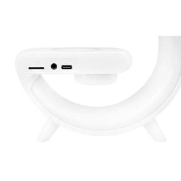 LED Bureaulamp G-Shape RGB - Bluetooth speaker, klok en draadloos opladen - 235 mm
