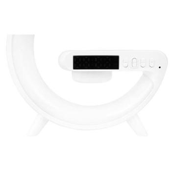 LED Bureaulamp G-Shape RGB - Bluetooth speaker, klok en draadloos opladen - 235 mm