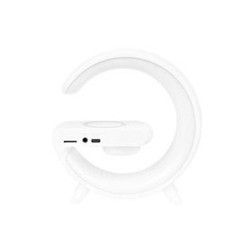LED Bureaulamp G-Shape RGB - Bluetooth speaker, klok en draadloos opladen - 235 mm