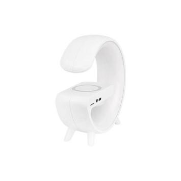 LED Bureaulamp G-Shape RGB - Bluetooth speaker, klok en draadloos opladen - 235 mm