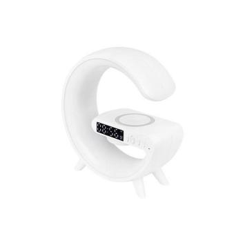 LED Bureaulamp G-Shape RGB - Bluetooth speaker, klok en draadloos opladen - 235 mm