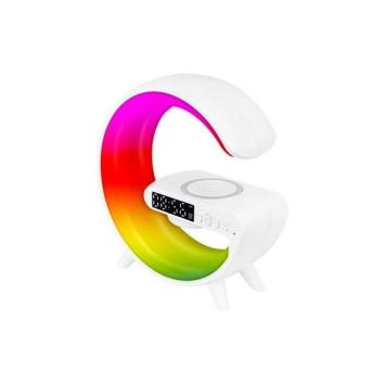 LED Bureaulamp G-Shape RGB - Bluetooth speaker, klok en draadloos opladen - 235 mm