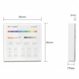 Milight Wandbediening RGB + CCT - 4 zones - B4 - 86 x 86 mm