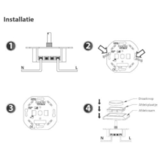 Led EcoDim Inbouwdimmer 230V - Fase Afsnijding - 0-150W