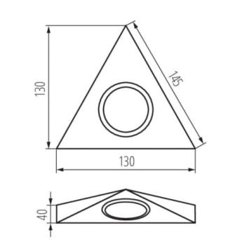 Onderbouwarmatuur Zepo - RVS - Driekhoek - G4 fitting