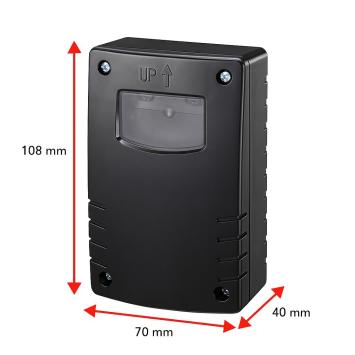 Schemerschakelaar met timerfunctie - 3-500 Lux - Zwart - 10A - IP44