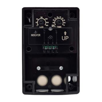 Schemerschakelaar met timerfunctie - 3-500 Lux - Zwart - 10A - IP44