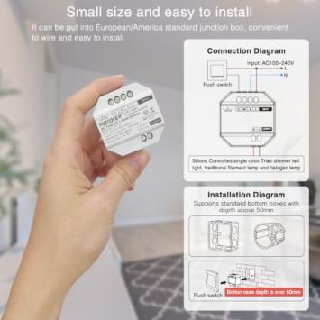 MiBoxer Dimmodule - AC 230V Triac RF+Push Dimmer