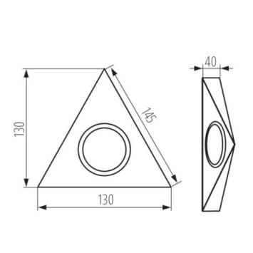 Onderbouwarmatuur Zepo - Zwart - Driekhoek - G4 fitting - met schakelaar